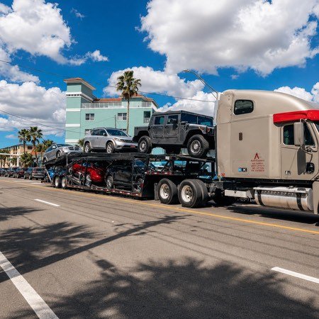 Seasonal resident vehicle transport showcase